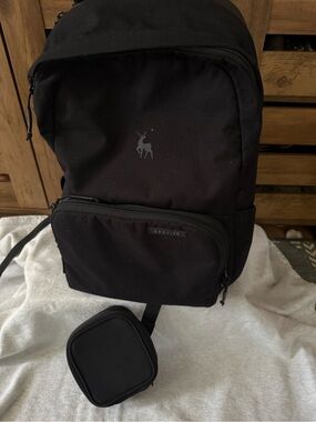 Brevitē Black Men's Backpack with Front Zip Pocket